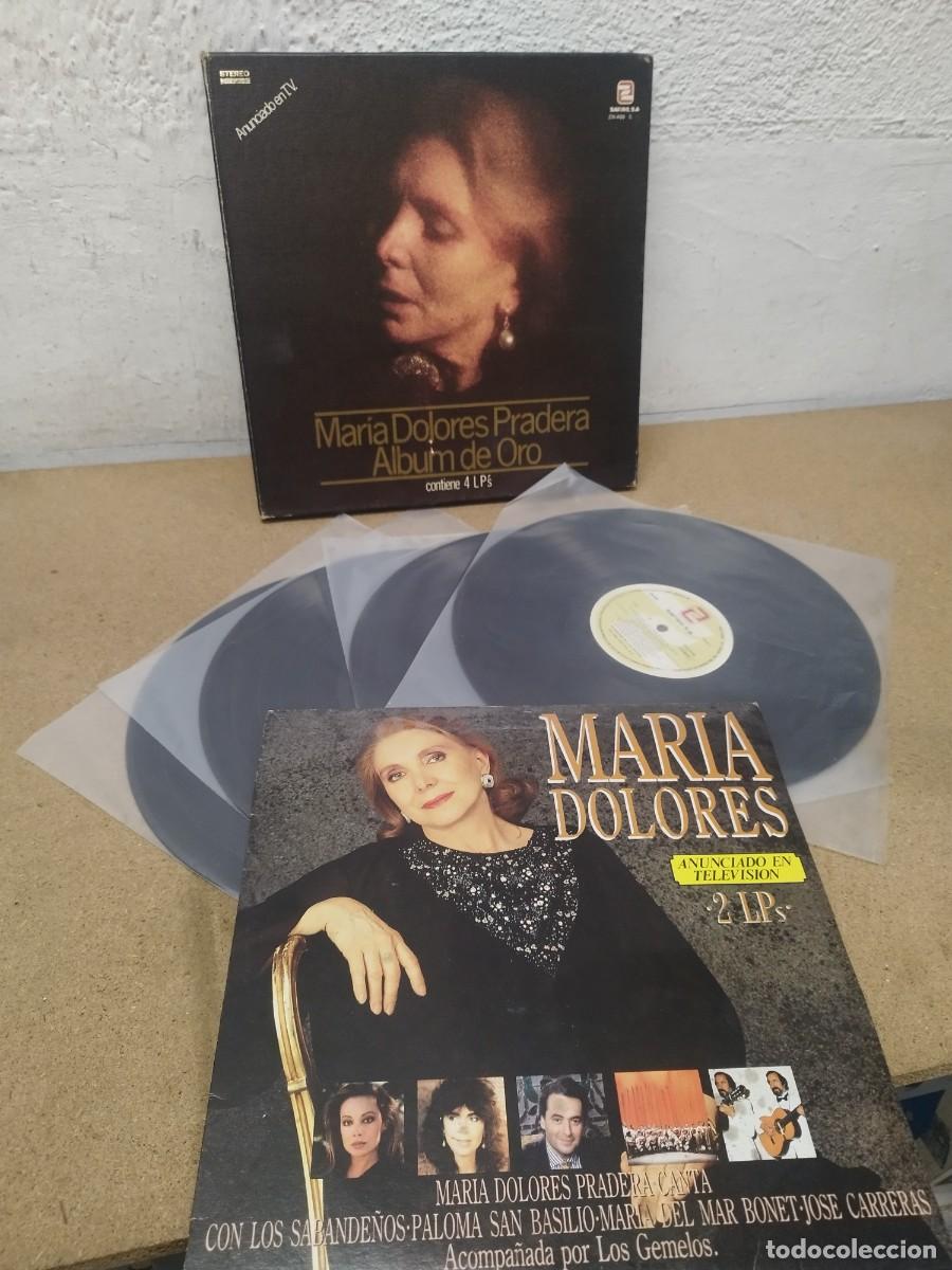 Discos de vinilo: Lote 2 Vinilos Mar&iacute;a Dolores Pradera (Caja 4 LPs &Aacute;lbum de Oro + Doble LP 1989).