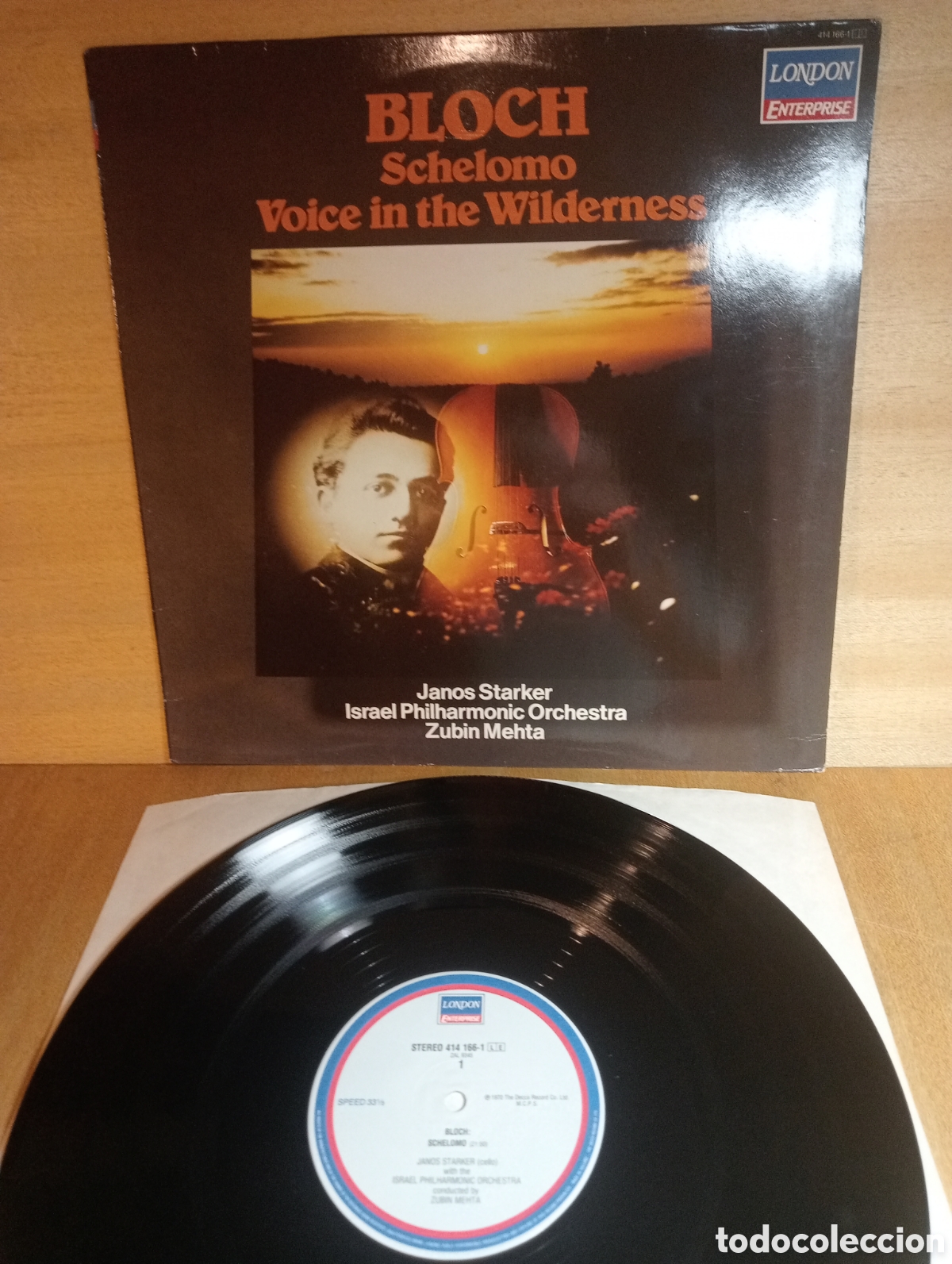 Discos de vinilo: Ernesto Block. Schelomo. Voice in the Wilderness. Janos Starker. Zubin Mehta.