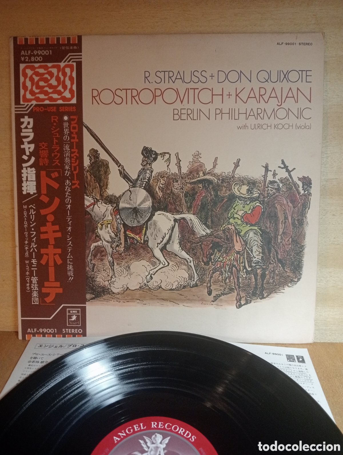 Discos de vinilo: R. Strauss. Don Quijote. Rostropovich. Karajan. Edici&oacute;n Japonesa.