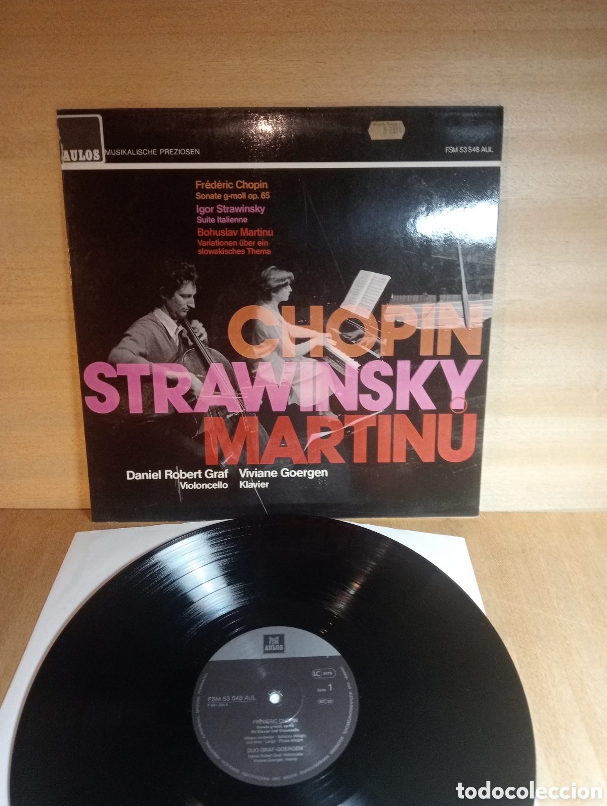Discos de vinilo: Chopin. Strawinsky. Martinu. Cello. Daniel Roberto Graf. Viviane Goergen.