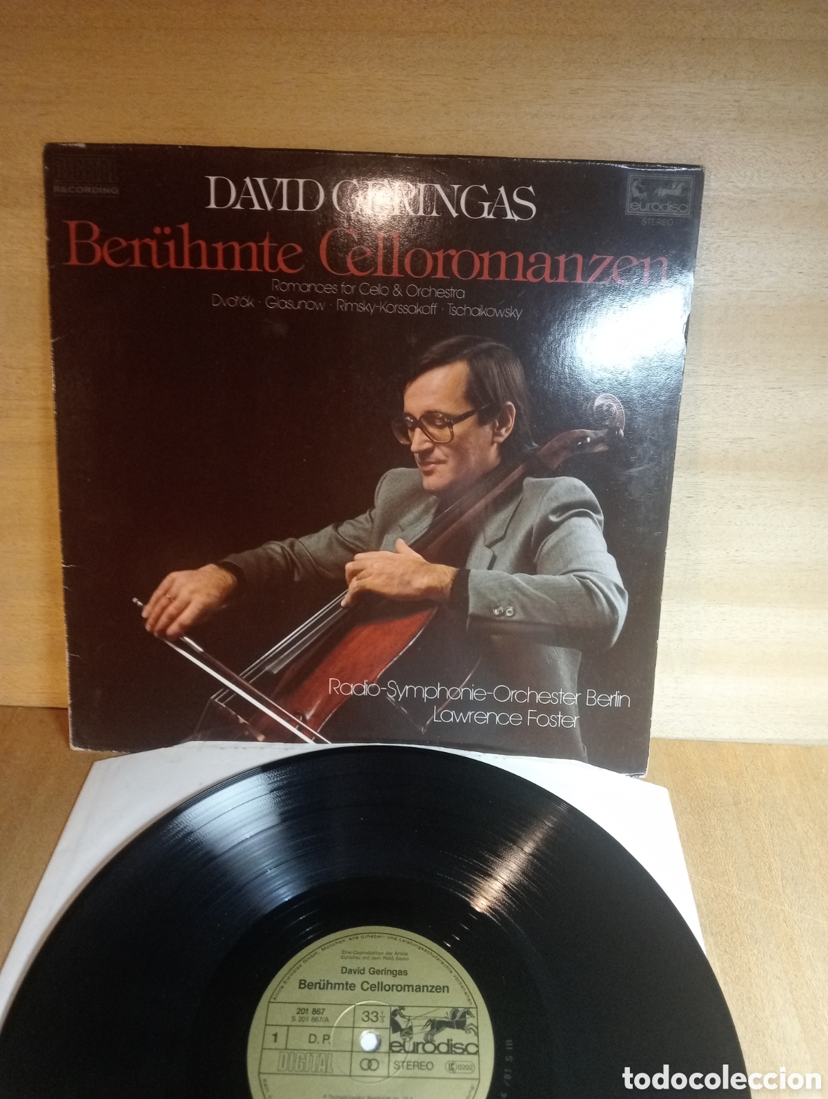 Discos de vinilo: Tschaikowsky. Glasunov. Etc. Cello. David Geringas. L. Foster.