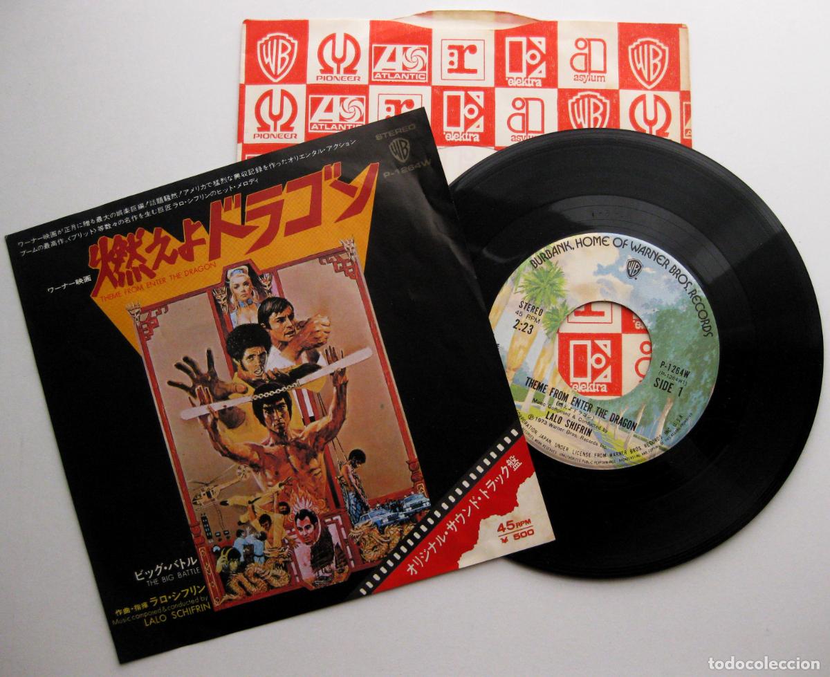 Discos de vinilo: Bruce Lee - Lalo Schifrin - Theme From Enter The Dragon - Single Warner 1973 Japan Japon BPY