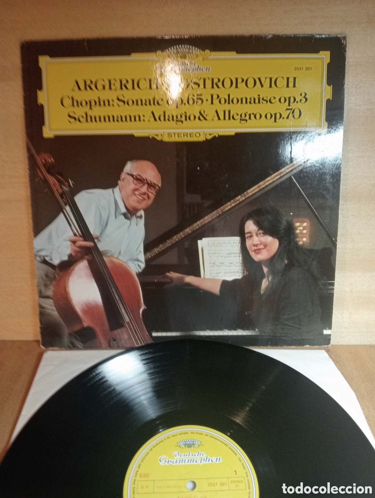 Discos de vinilo: Chopin. Schumann. Cello. M. Rostropovich. M.Argerich.