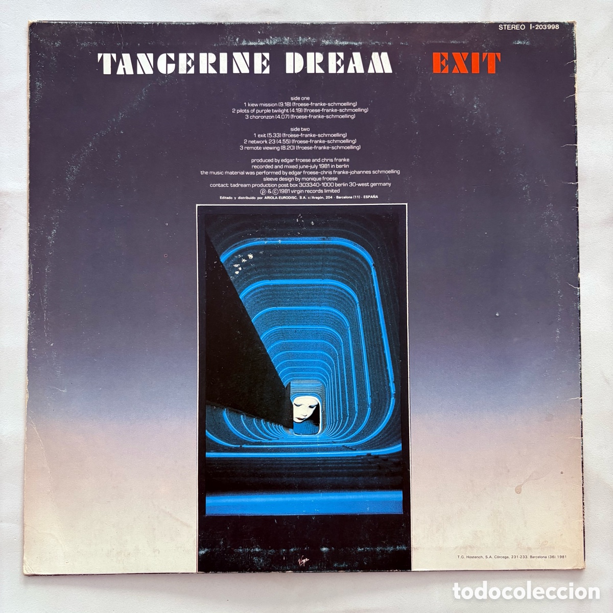 Discos de vinilo: lp Tangerine Dream &ndash; Exit edicion espa&ntilde;ola de 1981 - Foto 2