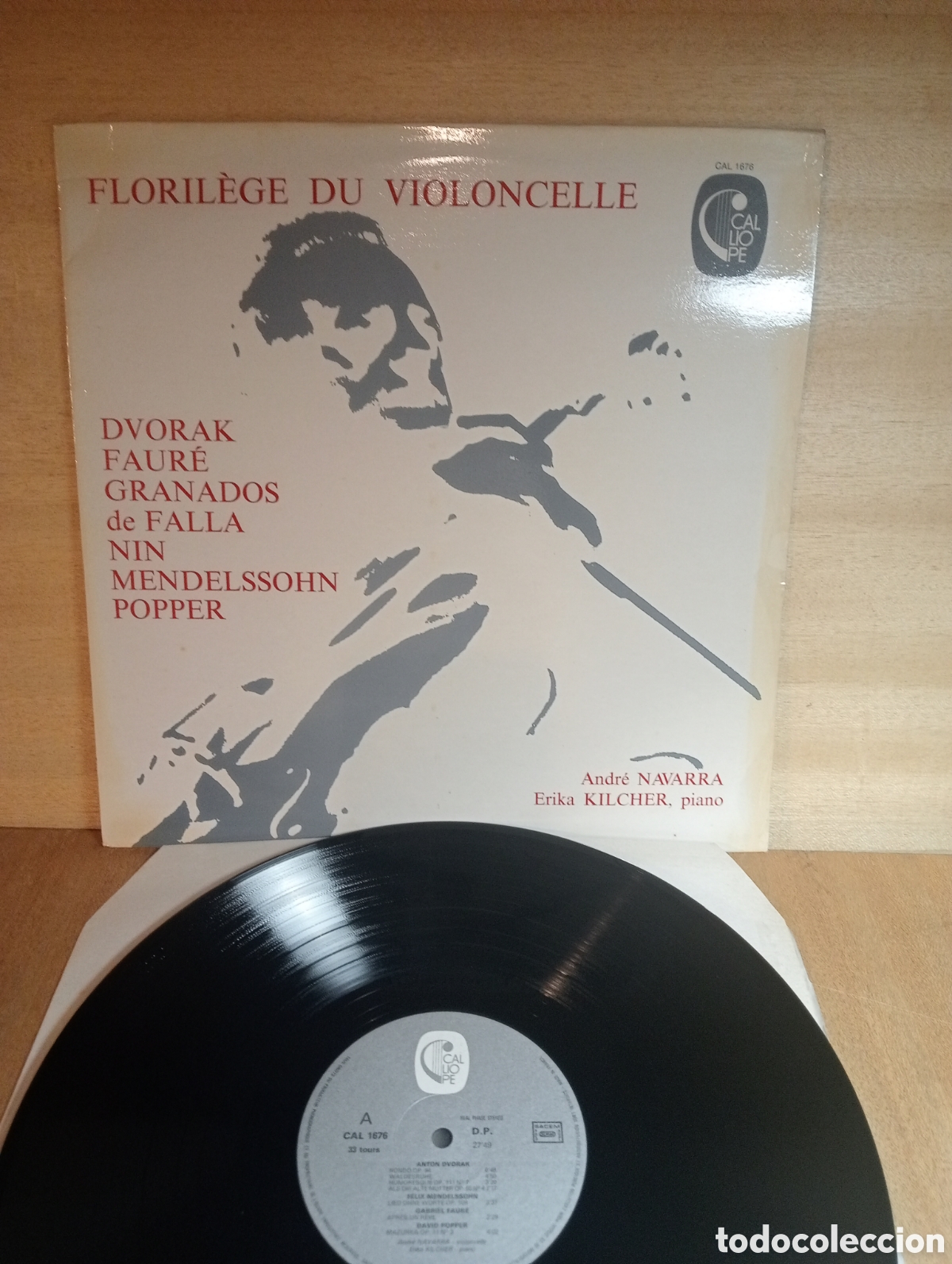 Discos de vinilo: Florilege du Violoncelle. Andre Navarra. E. Kilcher. Dvorak. Faur&eacute;. Popper. Etc. Cello.