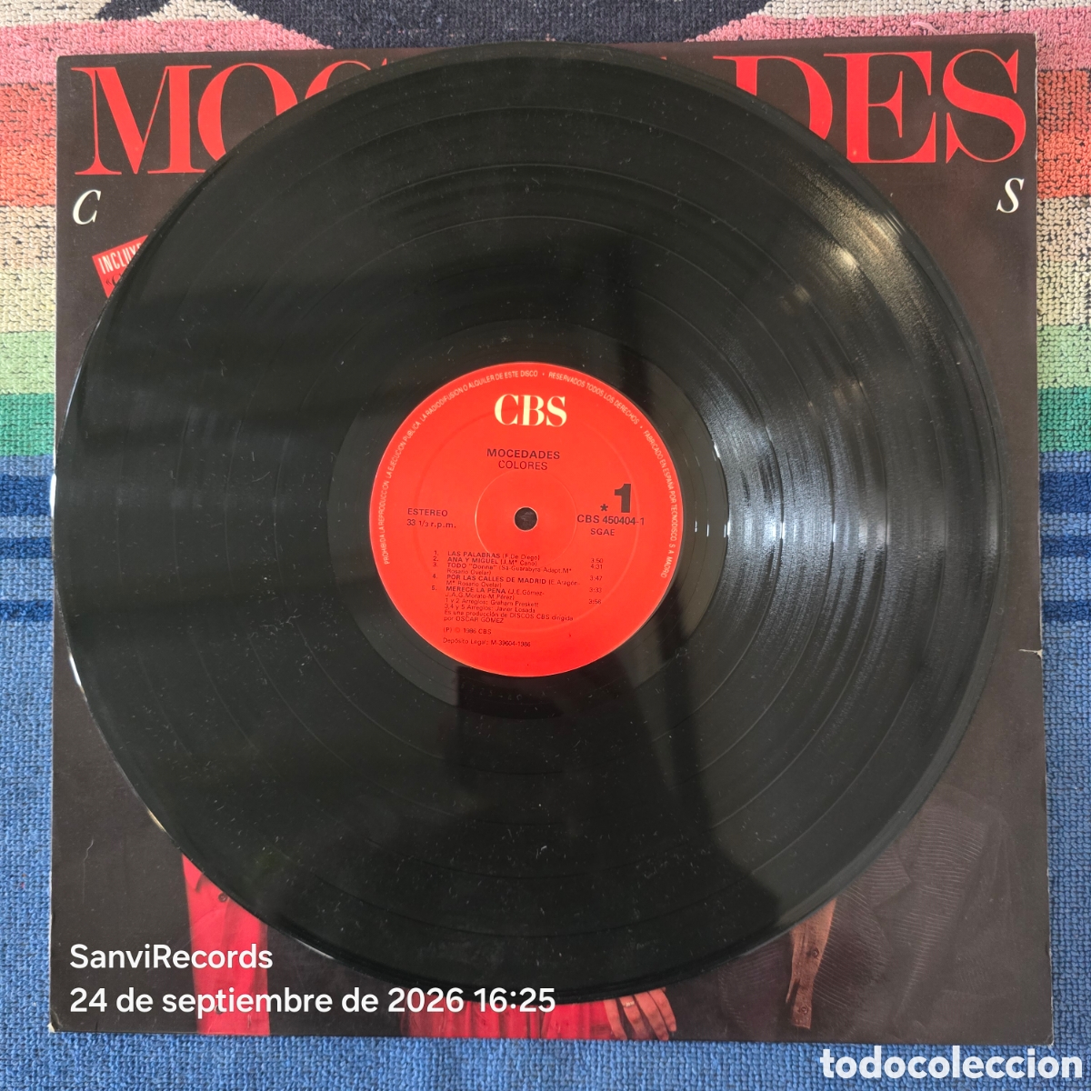 Discos de vinilo: [LP] MOCEDADES: COLORES (CBS) (1986) - Foto 2
