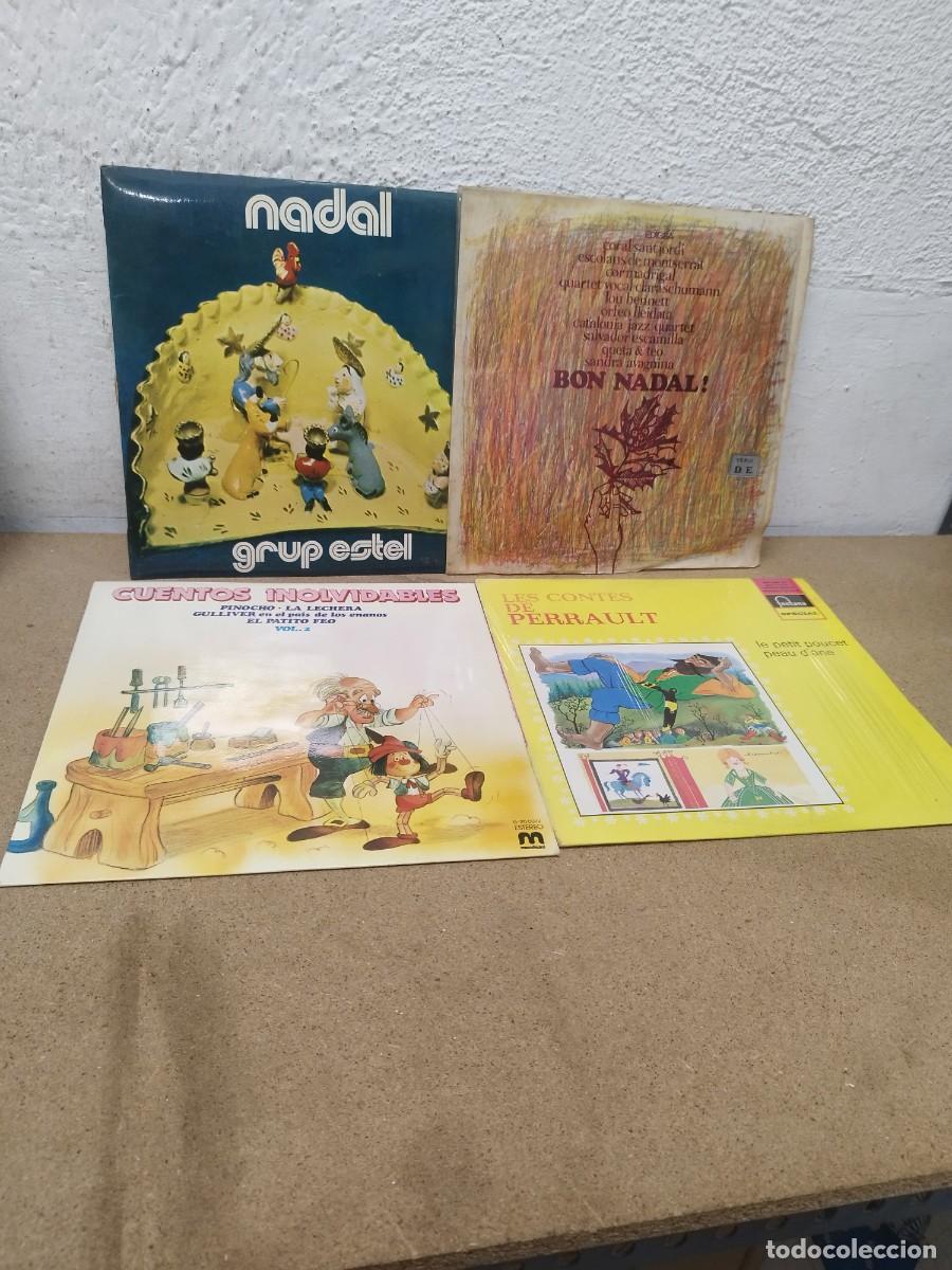 Discos de vinilo: Lote 4 Vinilos LP Infantiles y Navide&ntilde;os Vintage (Grup Estel, Cuentos Perrault, Villancicos).