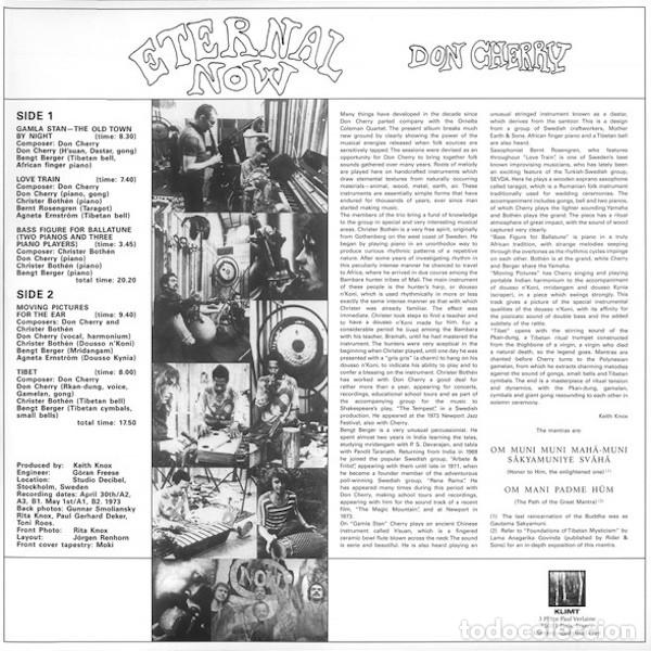 Discos de vinilo: DON CHERRY Eternal Now (LP) - Foto 2