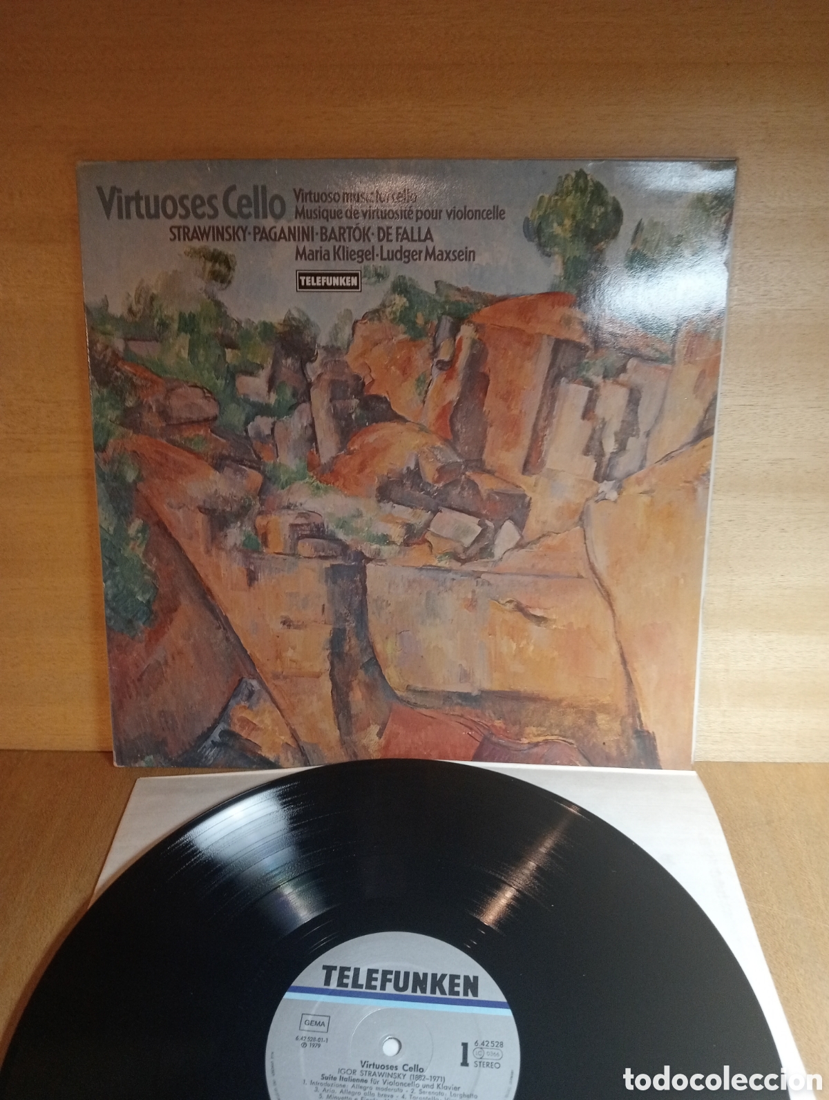 Discos de vinilo: Virtuoses Cello. Strawinsky. Paganini. Etc. Maria Kliegel. Ludger Maxsein.