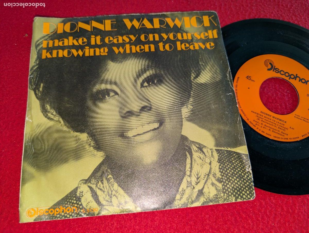 Discos de vinilo: DIONNE WARWICK Make it easy on yourself/Knowing when to leave 7'' SINGLE 1970 Discophon SPAIN