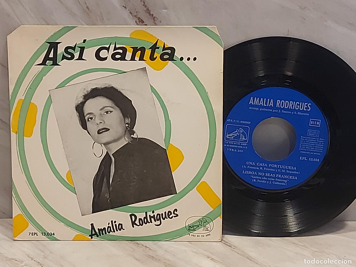 Discos de vinilo: AM&Aacute;LIA RODRIGUES | UNA CASA PORTUGUESA +3 | EP-LA VOZ DE SU AMO-7EPL 13.034 | MBC ***