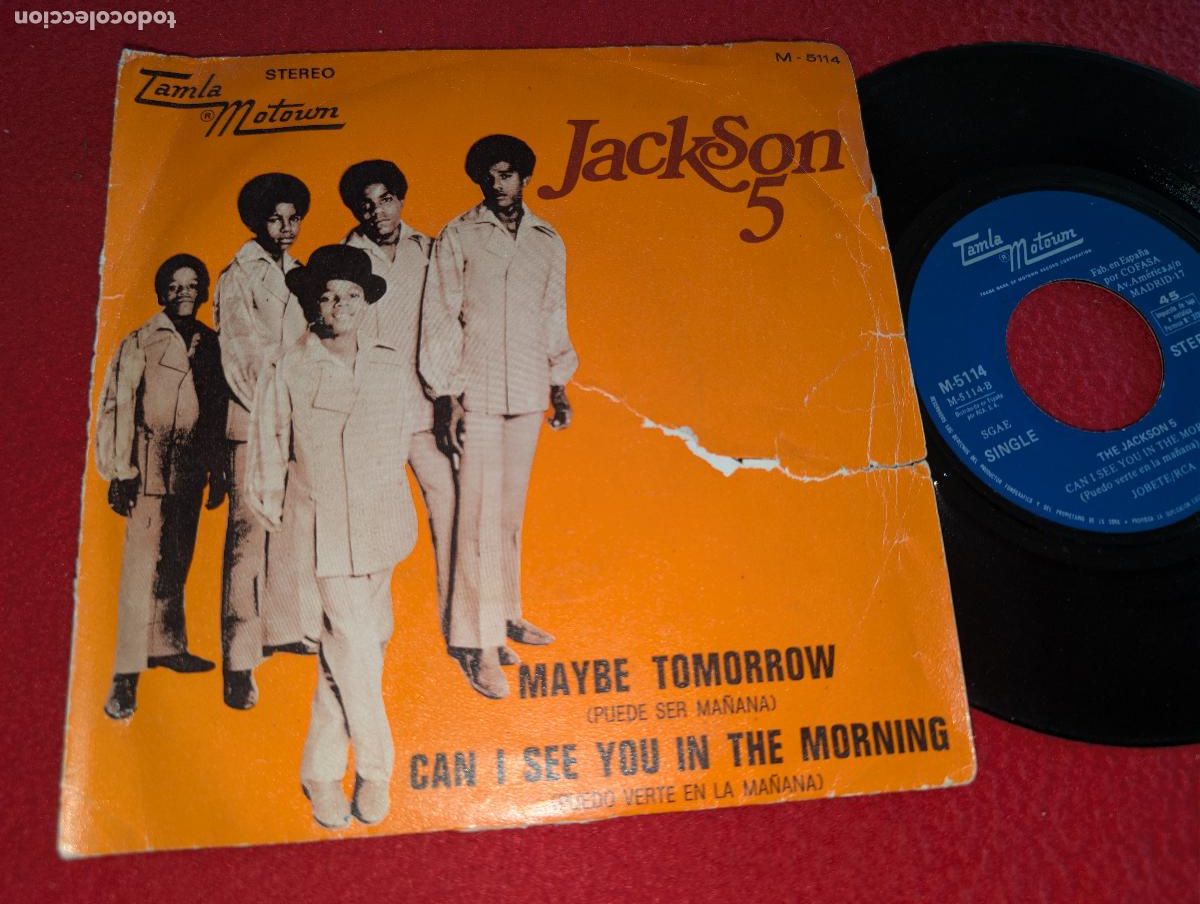 Discos de vinilo: JACKSON 5 Maybe tomorrow/Can I See you..7'' SINGLE 1971 Tamla Motown 5114 spain MICHAEL JACKSONS