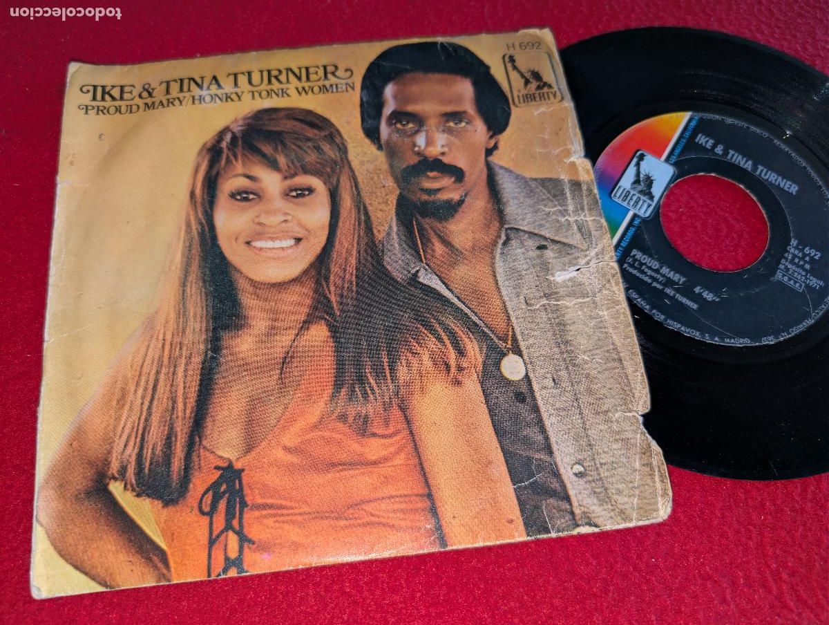 Discos de vinilo: IKE & TINA TURNER Proud Mary/Honky tonk women 7'' SINGLE 1971 Liberty ESPA&Ntilde;A SPAIN