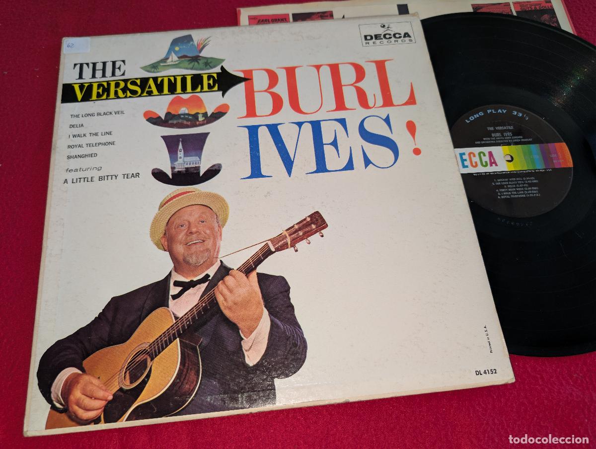 Discos de vinilo: BURL IVES The Versatile LP 1961 Decca USA US FIRMADO Y DEDICADO contraportada
