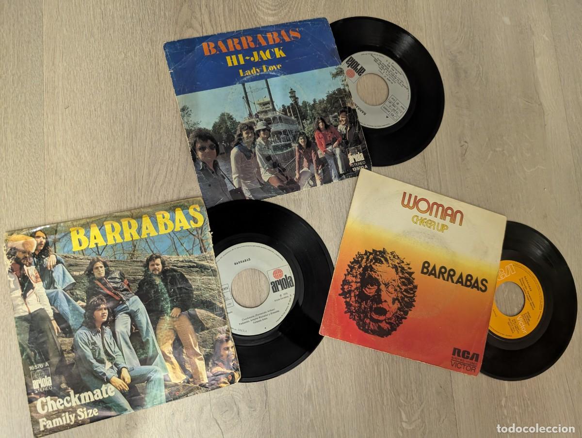 Discos de vinilo: BARRABAS - LOTE DE 3 SINGLES - HI . JACK + WOMAN + CHECKMATE DE ARIOLA Y RCA .