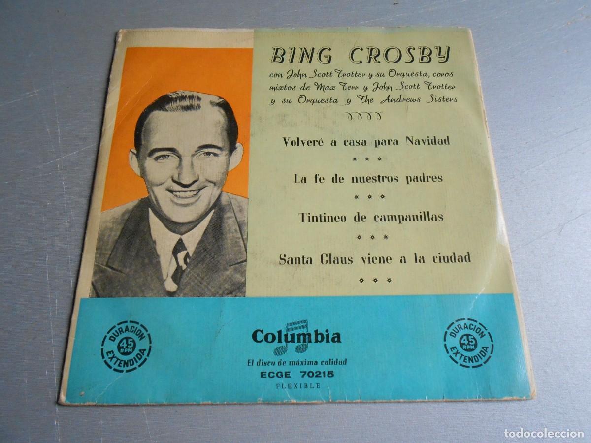 Discos de vinilo: BING CROSBY, EP, VOLVERE A CASA PARA NAVIDAD + 3, COLUMBIA ECGE 70.215