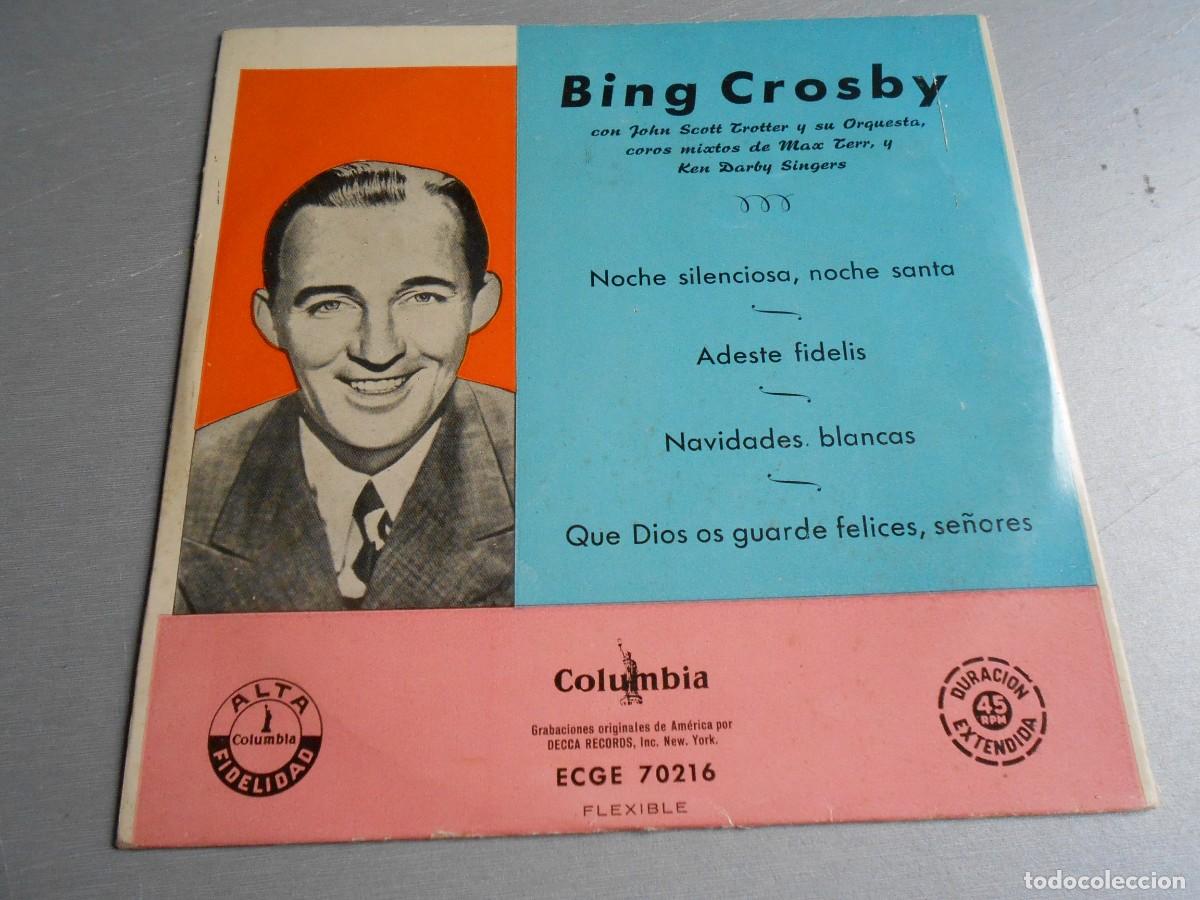 Discos de vinilo: BING CROSBY, EP, NOCHE SILENCIOSA, NOCHE SANTA + 3, COLUMBIA ECGE 70.216