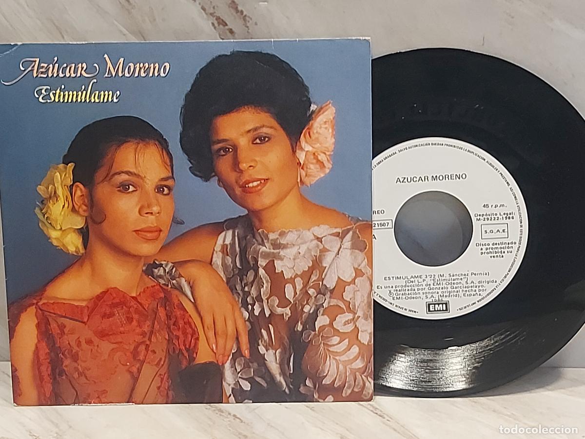 Discos de vinilo: AZ&Uacute;CAR MORENO | ESTIM&Uacute;LAME + &Aacute;MAME | SINGLE-EMI-006 1221507 | PROMO | ESPA&Ntilde;A 1986 | MBC ***