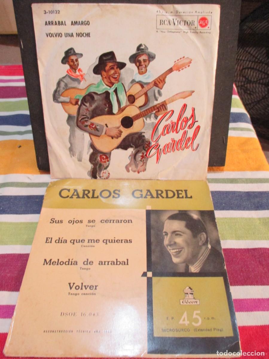 Vinyl records: 976- Lote 2 Vinilos EP 45 RPM Carlos Gardel (Odeon / RCA Victor Espa&ntilde;a)