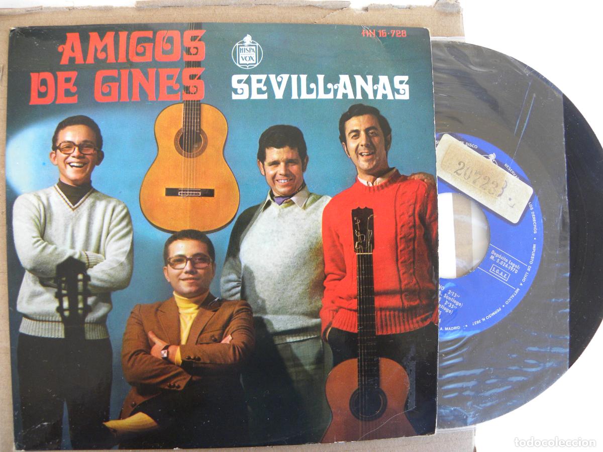 Discos de vinilo: AMIGOS DE GINES -SEVILLANAS -EP 1970 -PEDIDO MINIMO 3 EUROS