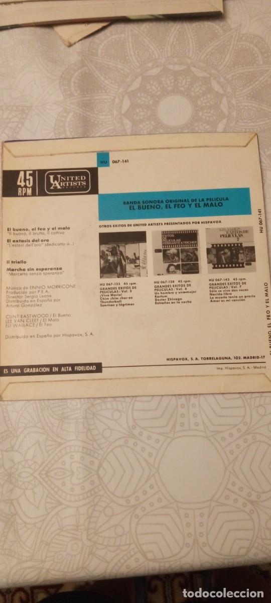 Discos de vinilo: Disco Single El Bueno, El Feo y El Malo - Foto 2