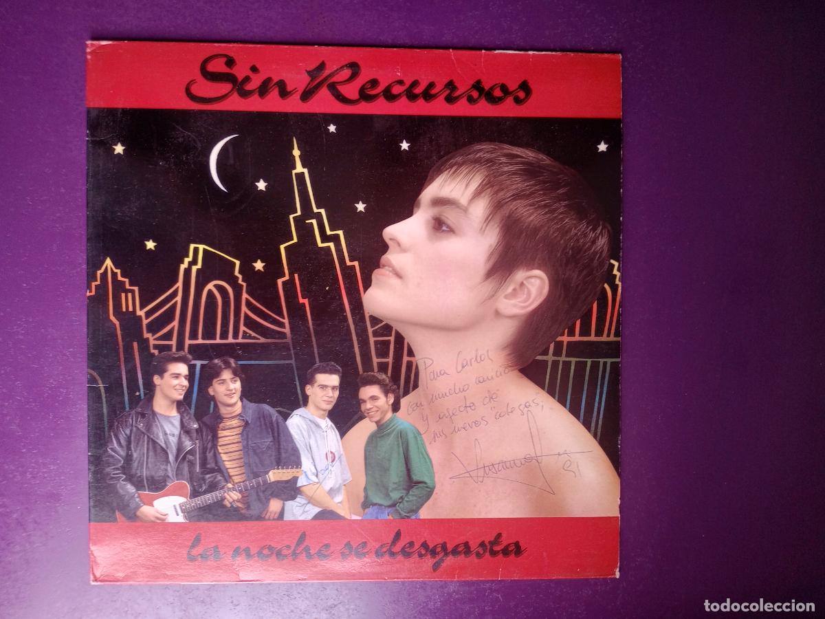 Discos de vinilo: SIN RECURSOS &lrm;&ndash; LA NOCHE SE DESGASTA - LP EMI 1991 - POP ROCK 90'S - FIRMADO EN PORTADA