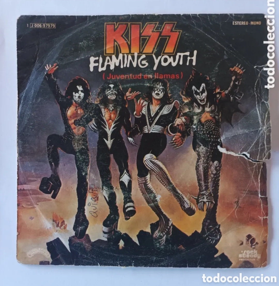 Discos de vinilo: KISS. FLAMING YOUTH. SINGLE DISCO VINILO ESPA&Ntilde;A. CASABLANCA. 1976.