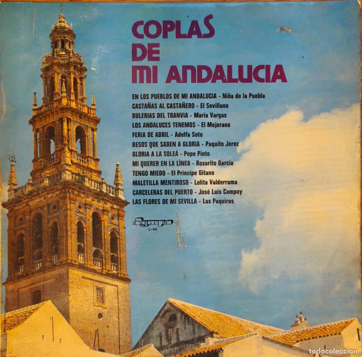 Discos de vinilo: DISCO LP COPLAS DE MI ANDALUC&Iacute;A. MAR&Iacute;A VARGAS, EL MEJORANO, ROSARITO GARCIA, LAS PAQUIRAS...