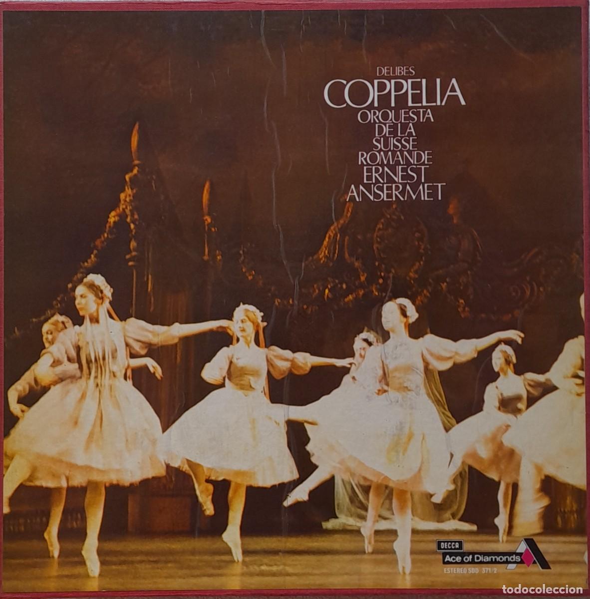 Discos de vinilo: DELIBES. COPPELIA. Box 2 LP DECCA 1973. Ernest Ansermet