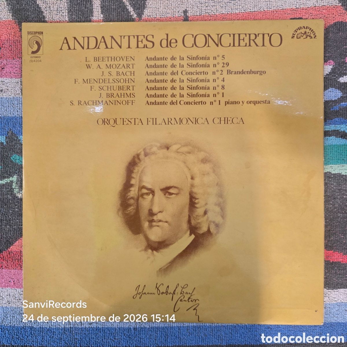 Discos de vinilo: [LP] ORQUESTA FILARMONICA CHECA: ANDANTES DE CONCIERTO (DISCOPHON) (1974)