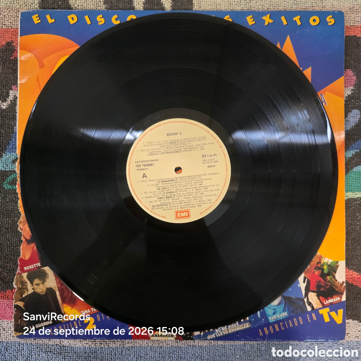 Discos de vinilo: [2 LP] &iexcl;BOOM! 5: EL DISCO DE LOS &Eacute;XITOS (EMI) (1989) - Foto 2