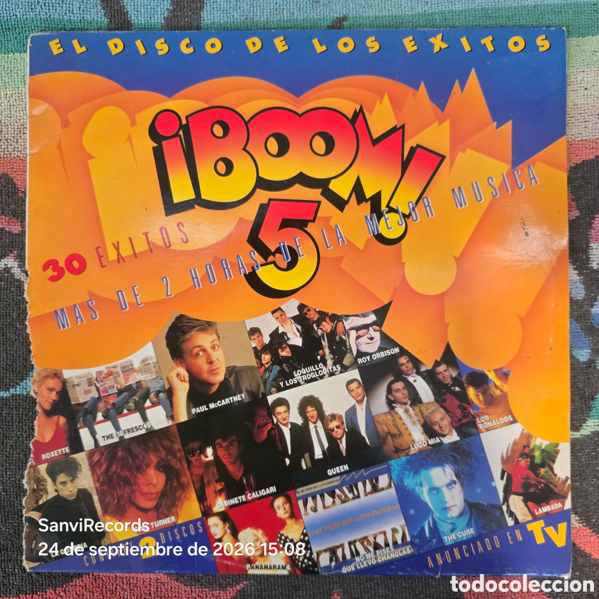 Discos de vinilo: [2 LP] &iexcl;BOOM! 5: EL DISCO DE LOS &Eacute;XITOS (EMI) (1989)