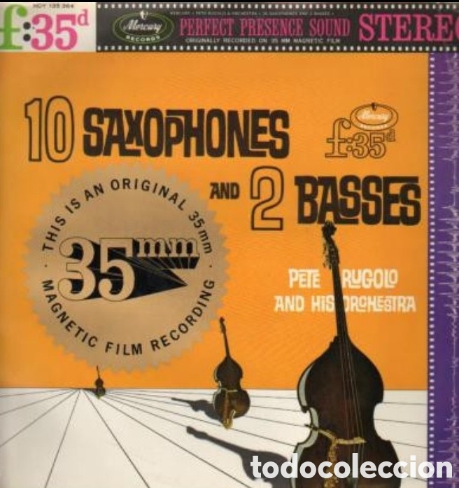 Discos de vinilo: LP PETE RUGOLO AND HIS ORCHESTRA - 10 Saxophones and 2 Basses - NETHERLANDS pressing (EX/EX)