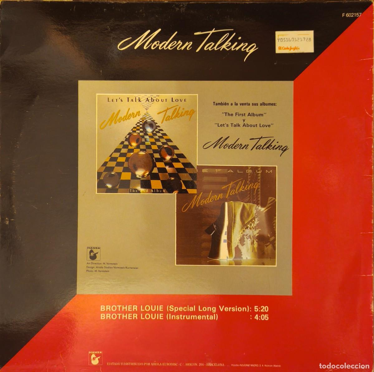 Discos de vinilo: DISCO MAXI SINGLE DE MODERN TALKING. BROTHER LOUIE - Foto 2