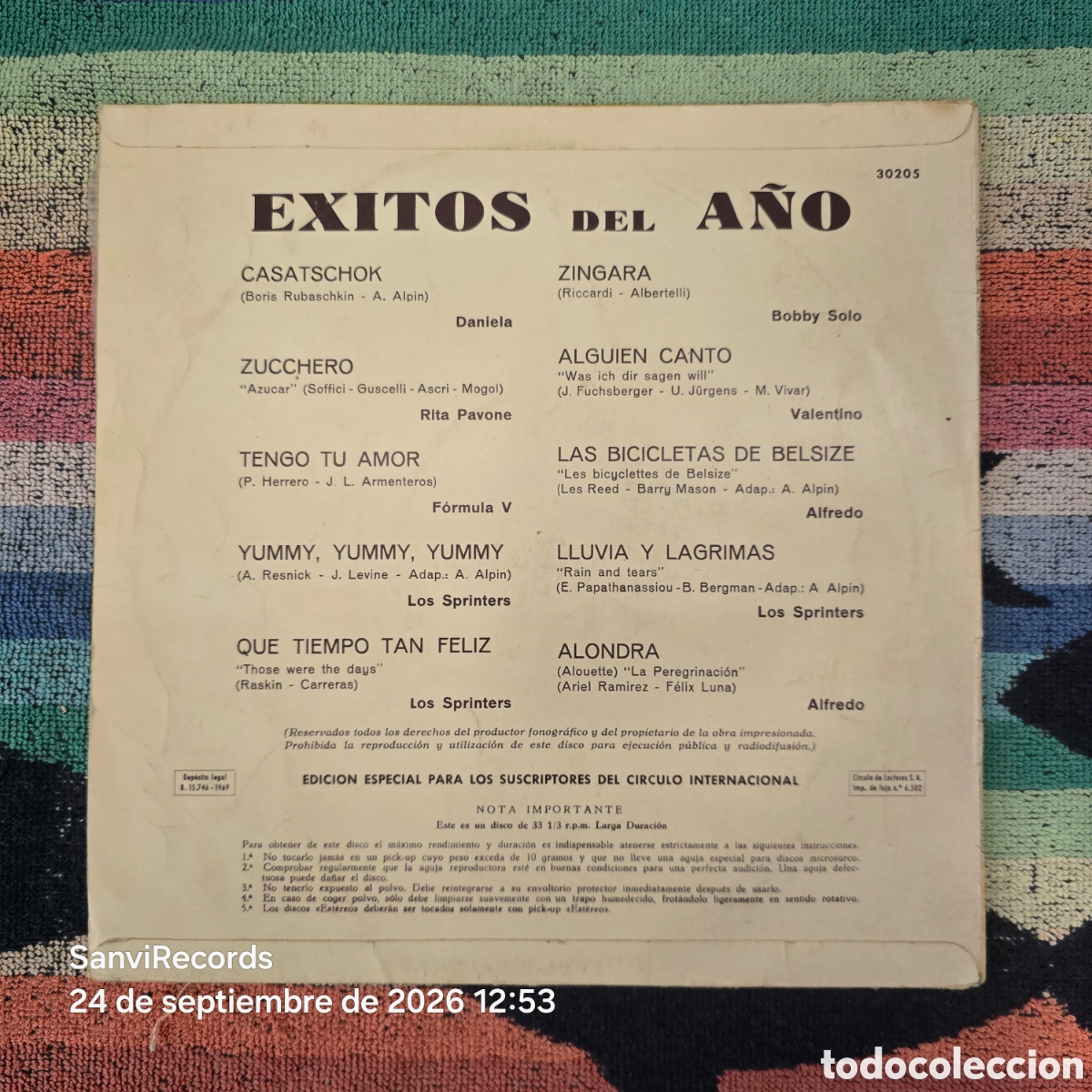 Discos de vinilo: [LP] DANIELA, RITA PAVONE, FORMULA V...: &Eacute;XITOS DEL A&Ntilde;O (P&Eacute;RGOLA) (1969) - Foto 4
