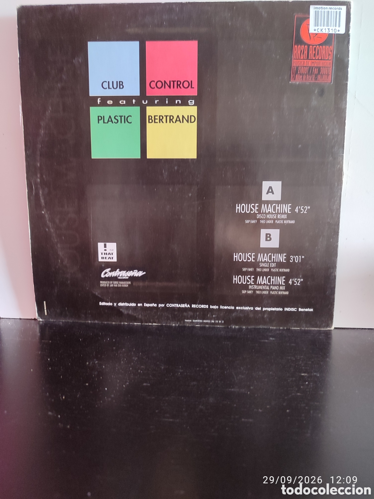 Discos de vinilo: Club Control Featuring Plastic Bertrand &lrm;&ndash; House Machine - Foto 2