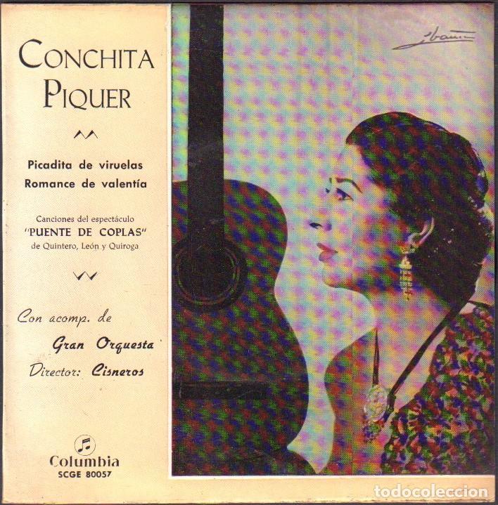 Discos de vinilo: CONCHITA PIQUER - PICADITA DE VIRUELAS, ROMANCE DE VALENTIA.../ EP COLUMBIA 1963 RF-8011