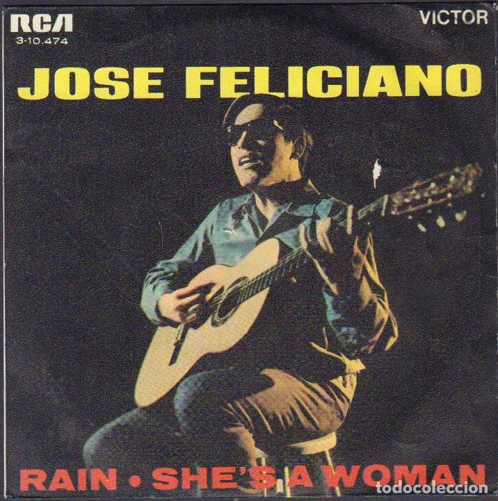 Discos de vinilo: JOSE FELICIANO - RAIN, SHE'S A WOMAN / SINGLE RCA 1970 RF-8021