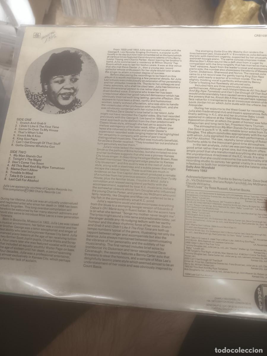 Discos de vinilo: DISCO LP JULIA LEE,( TONIGHT,S THE NIGHT - Foto 2