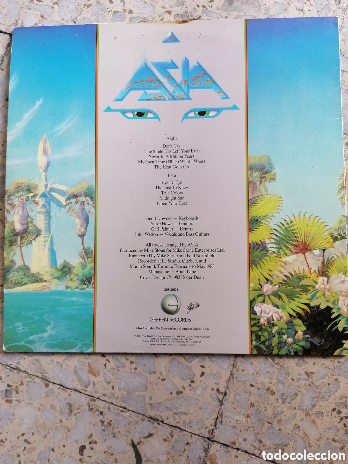 Discos de vinilo: LP ASIA ALPHA 1983 ESPA&Ntilde;A INSERT DISCO EX - Foto 2