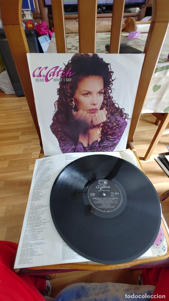 Discos de vinilo: C.C. CATCH-LP HEAR WHAT I SAY-ENCARTE LETRAS
