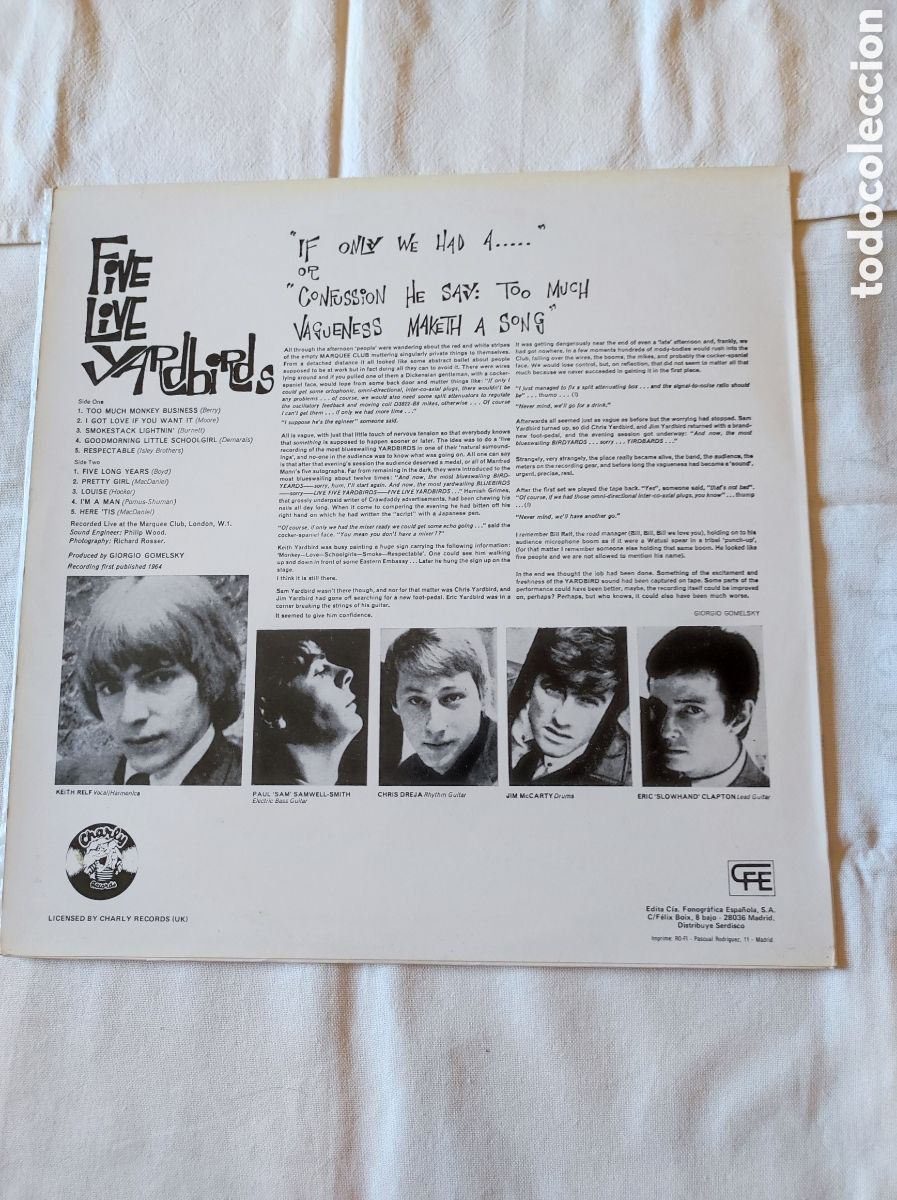 Discos de vinilo: THE YARDBIRDS - FIVE LIVE - Foto 2