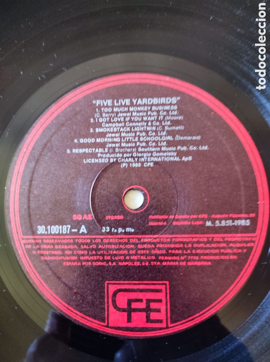 Discos de vinilo: THE YARDBIRDS - FIVE LIVE - Foto 3