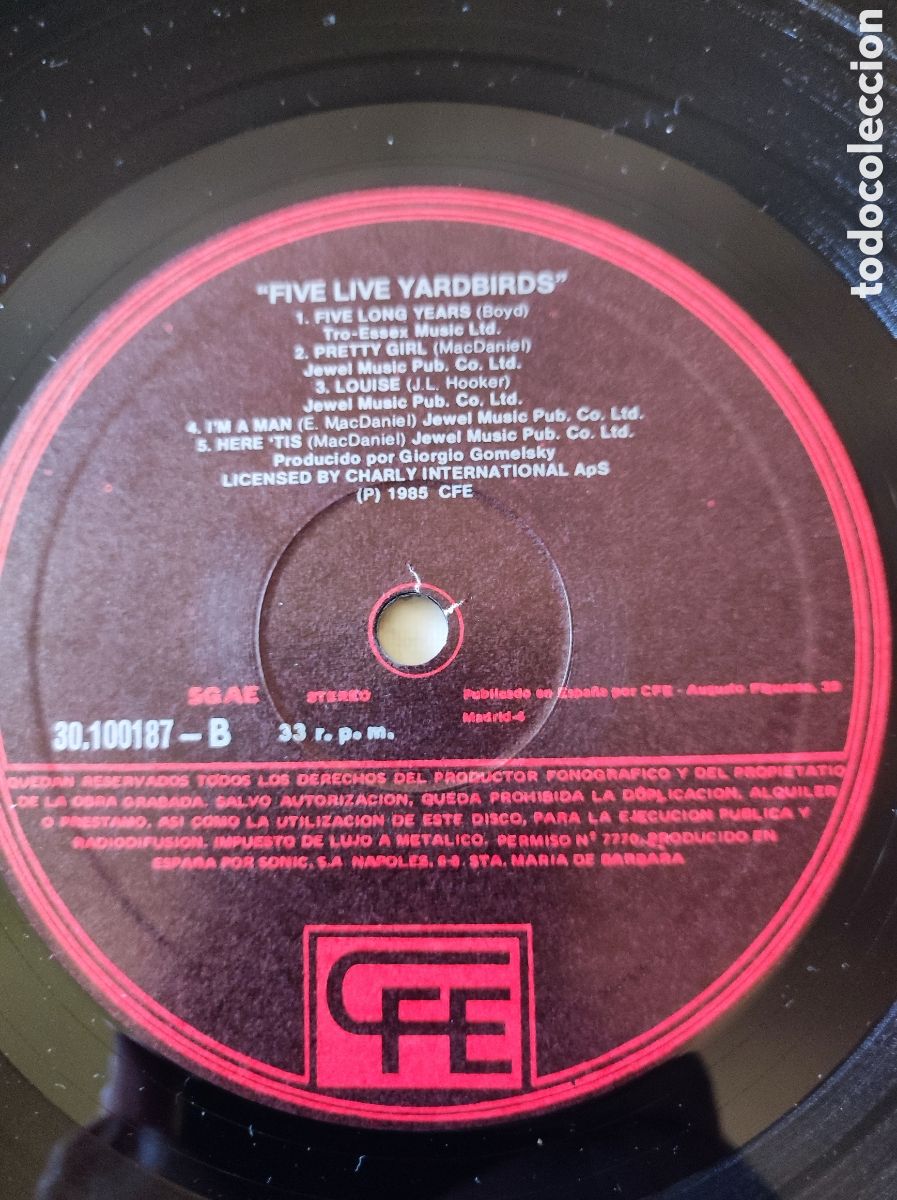 Discos de vinilo: THE YARDBIRDS - FIVE LIVE - Foto 4