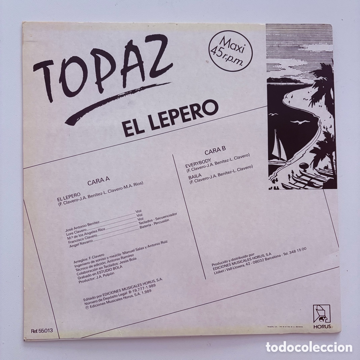 Discos de vinilo: maxi 12 Topaz El Lepero de 1989 - Foto 2