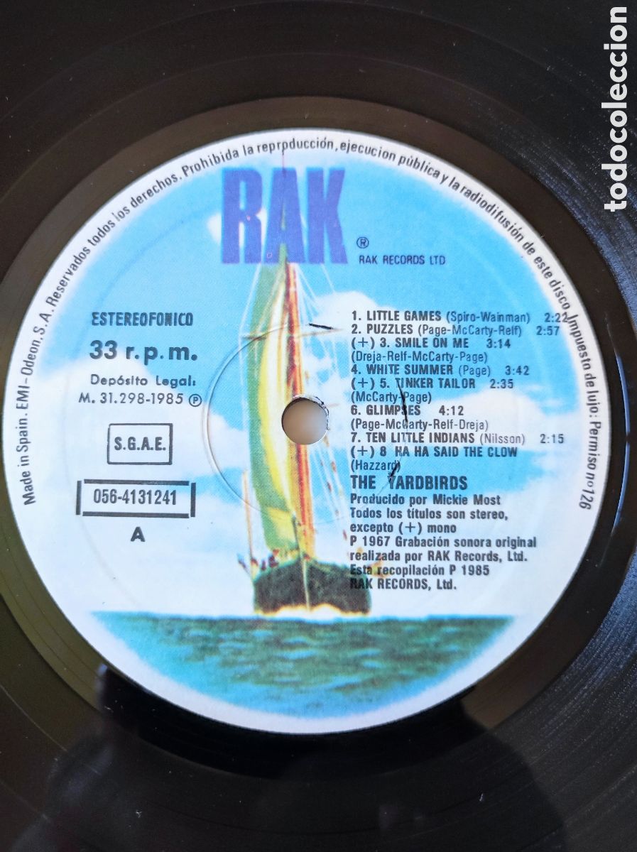 Discos de vinilo: THE YARDBIRDS - LITTLE GAMES - Foto 3