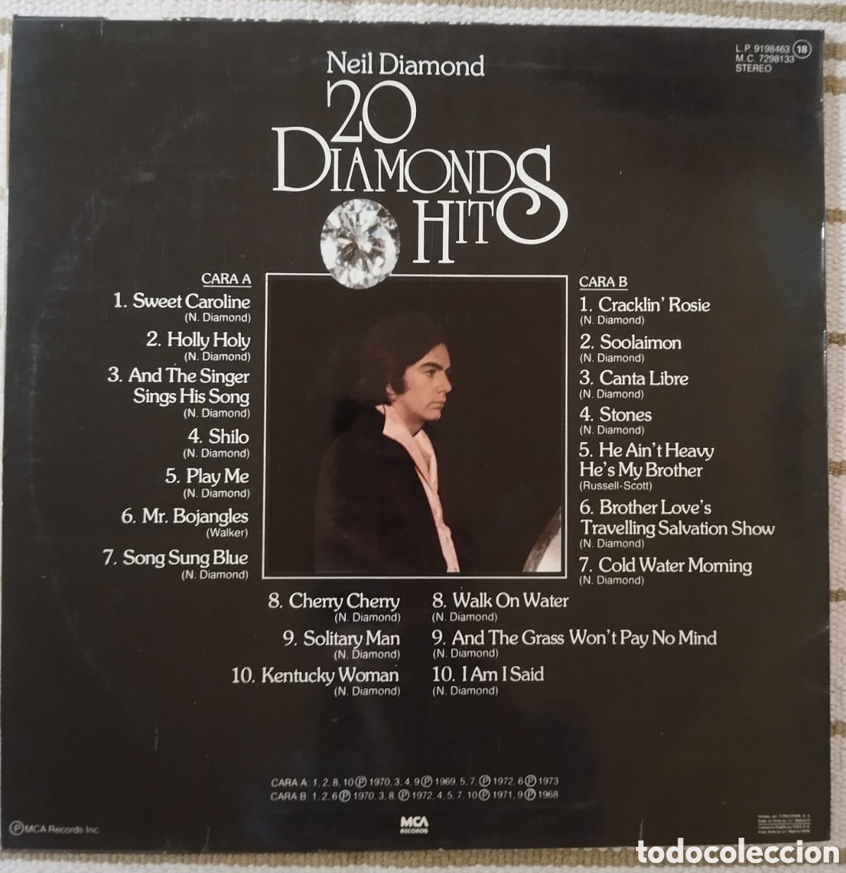 Discos de vinilo: Neil Diamond - 20 Diamonds Hits - LP - Foto 2