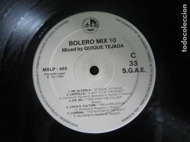 Discos de vinilo: BOLERO MIX 10 MIXED BY QUIQUE TEJADA LP - ORIGINAL ESPA&Ntilde;OL BLANCO Y NEGRO 1994 MUY NUEVO SIN FUNDA