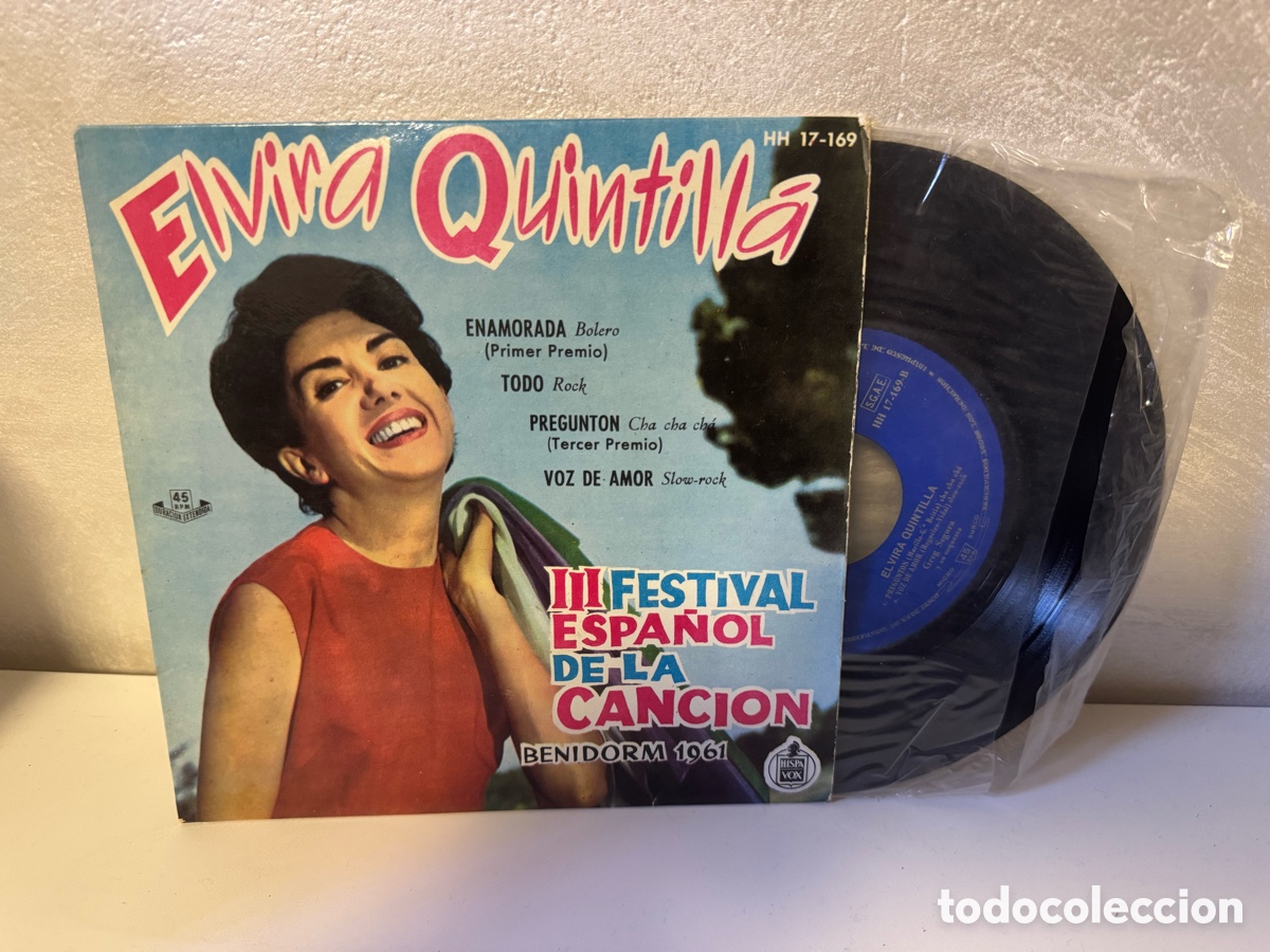 Disques de vinyle: Elvira Quintill&aacute; -Enamorada +3 (Benidorm 1961)