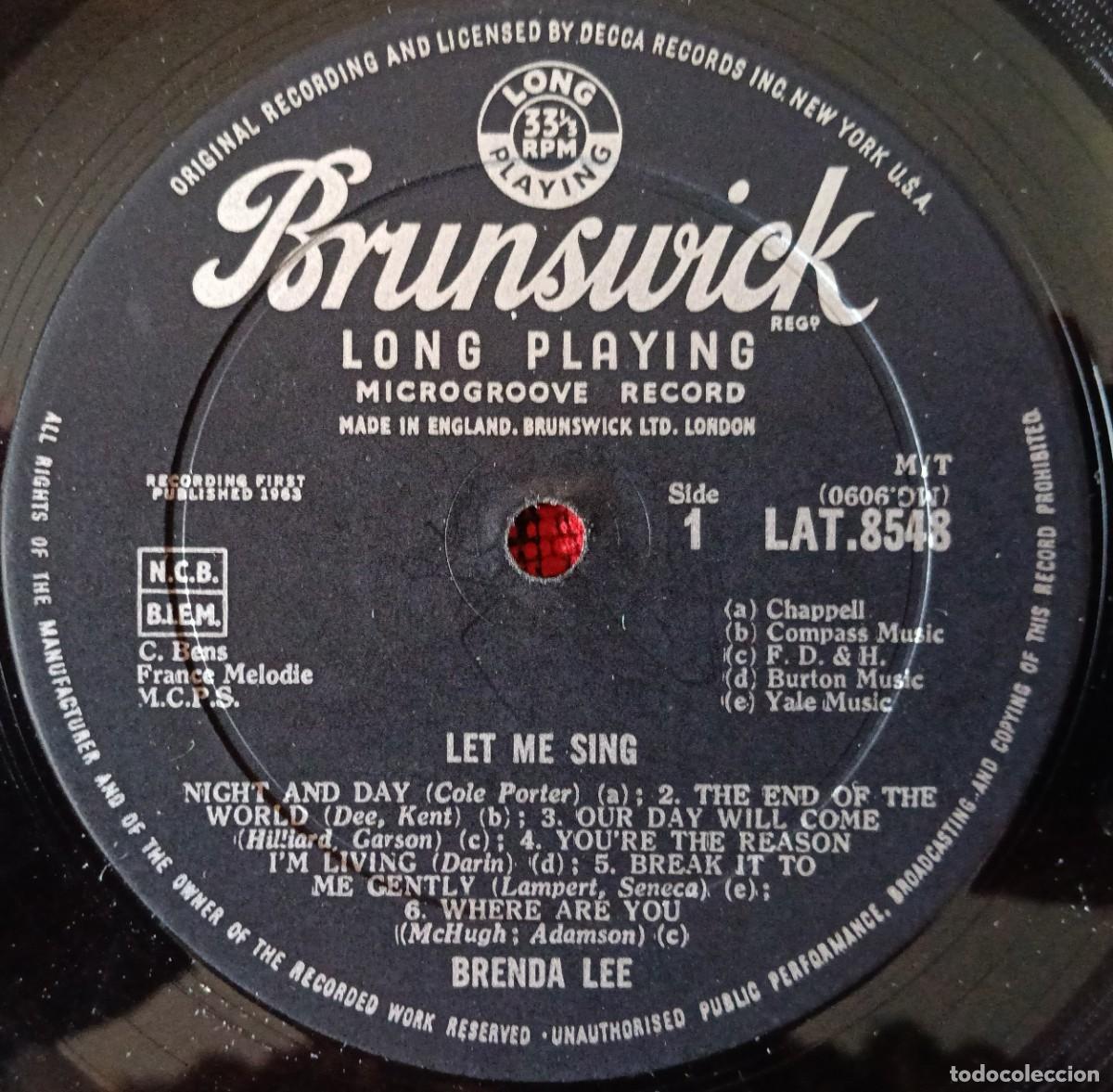 Discos de vinilo: BRENDA LEE ** Let Me Sing ** VINILO LP UK - Foto 3